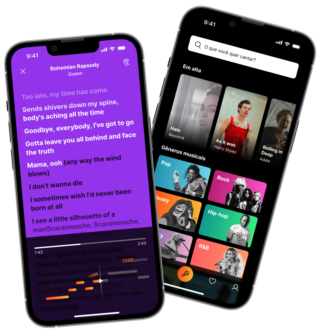 Mockups do aplicativo
